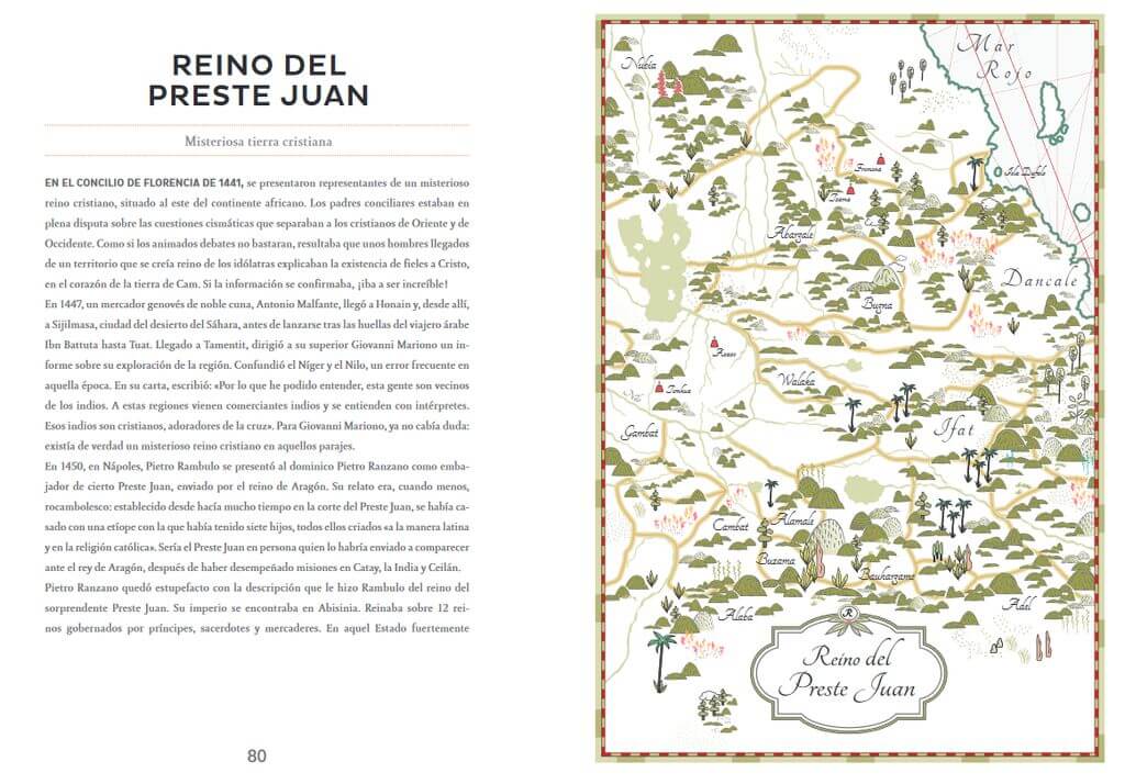 Reino del Preste Juan. Página del libro Atlas de los lugares soñados