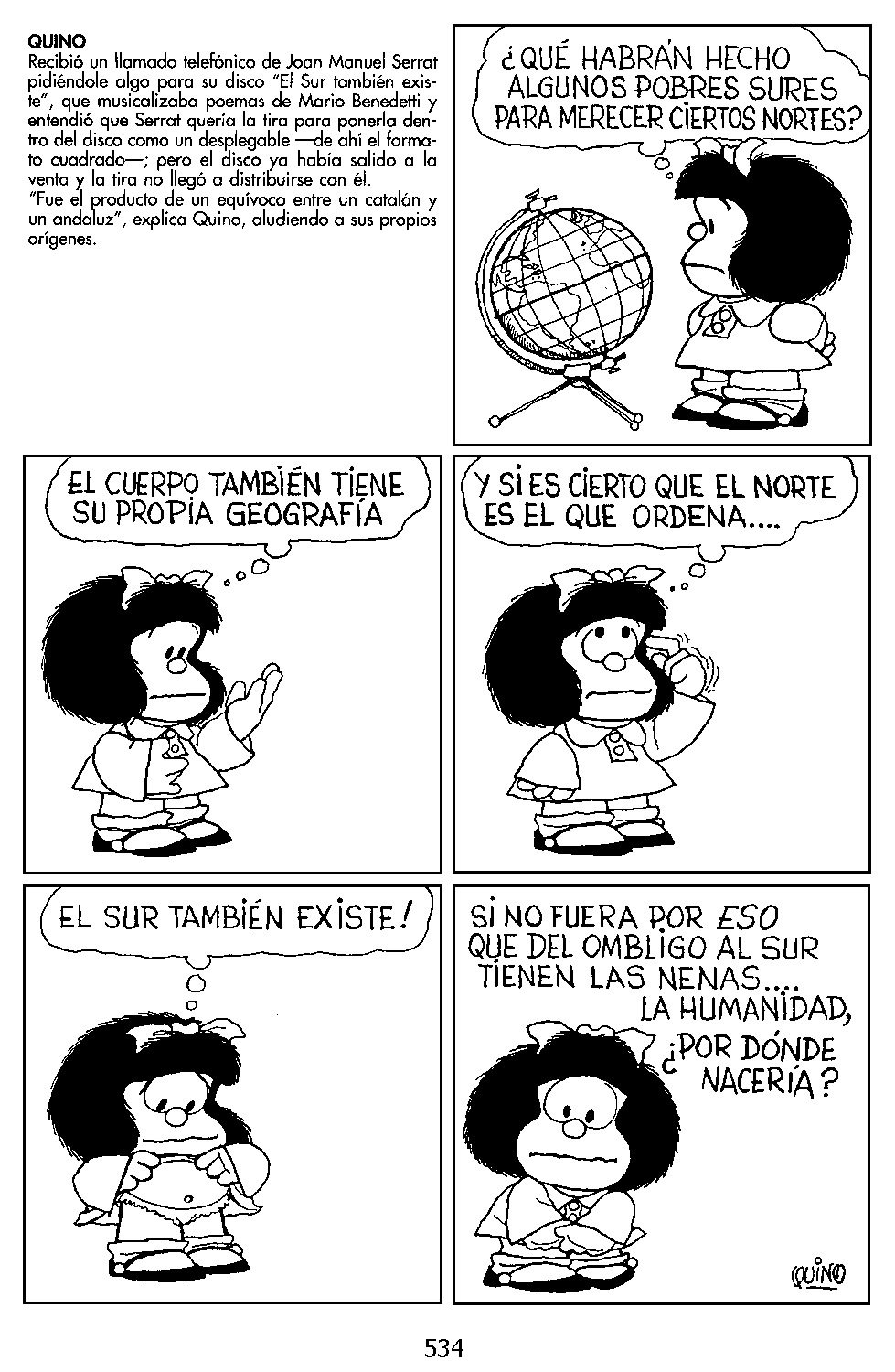 La Mafalda feminista y preocupada por las relaciones norte-sur La Mafalda feminista y preocupada por las relaciones norte-sur