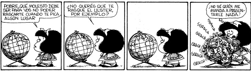 Intentando ayudar al mundo, Mafalda nos deja en evidencia Intentando ayudar al mundo, Mafalda nos deja en evidencia