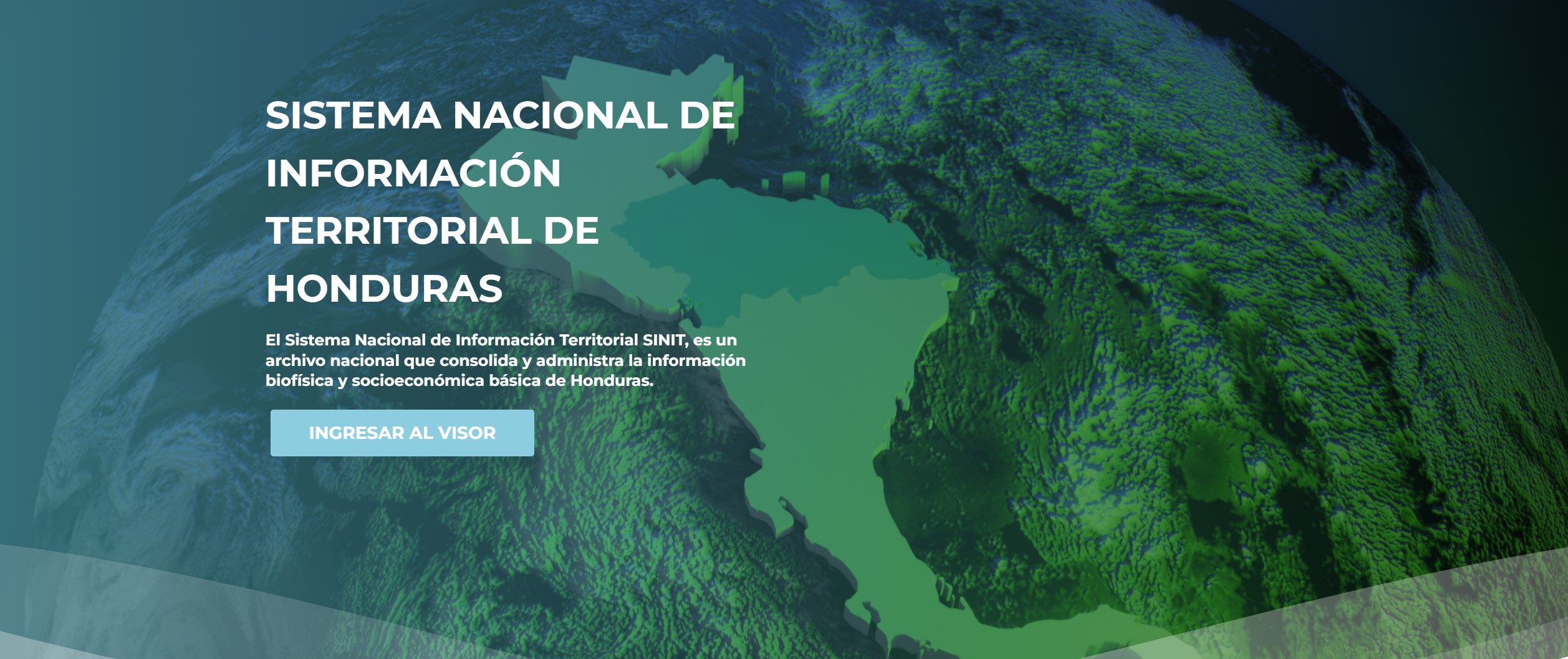 Portada del Sistema Nacional de Información Territorial de Honduras SINIT