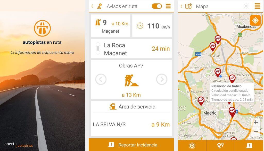 Captura de pantalla de App autopistas en ruta