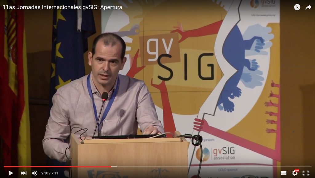 Alvaro Anguix durante la presentación de las Jornadas Internacionales gvSIG 2015