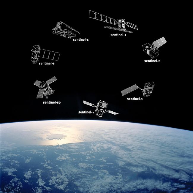 Familia de satélites Sentinel. Ilustración ESA