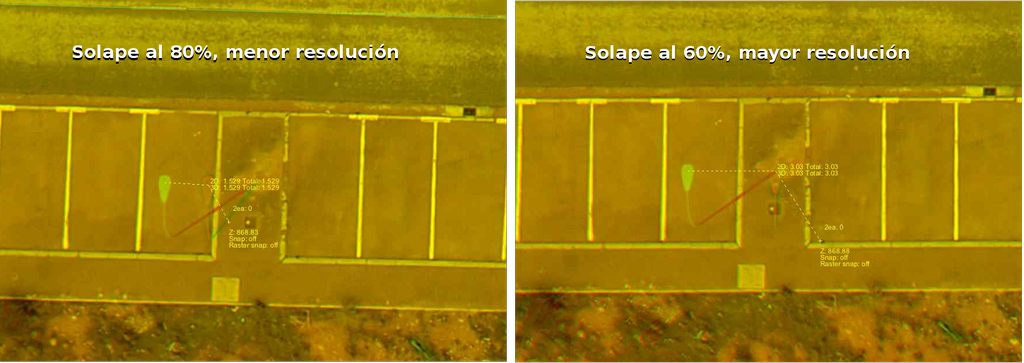 Par estereoscópico con distinto solape Par estereoscópico con distinto solape