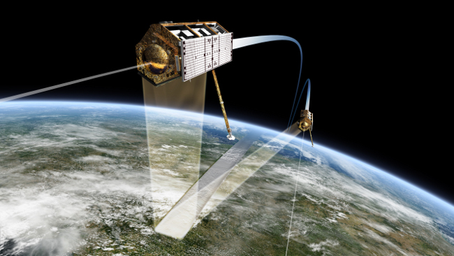 TanDEM-X and TerraSAR-X en formación. DLR TanDEM-X y TerraSAR-X en formación. DLR